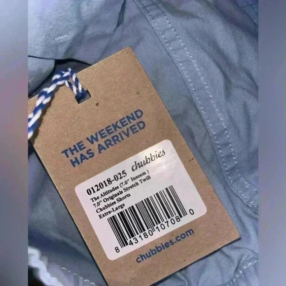 Chubbies The Altitudes Short Original Stretch Twill Chino 7" Size XL - Picture 6 of 9